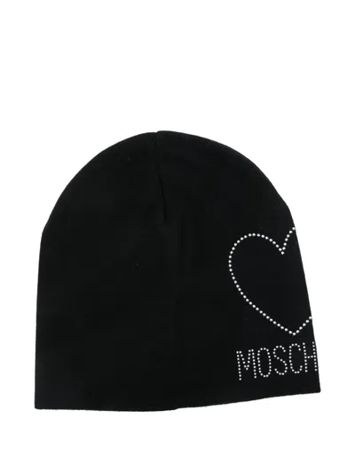 Moschino Logo-embellished Beanie In Brown