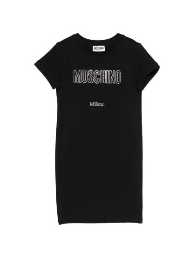 Moschino Kids' Logo-embellished Dress In Black