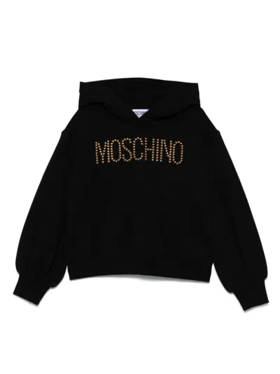Moschino Kids Felpa Con Cappuccio In Nero