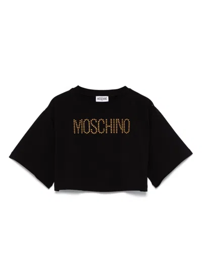 Moschino Kids' Logo-embellished T-shirt In Black