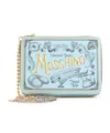 Moschino Square Shape Chain Shoulder Bag In Blue