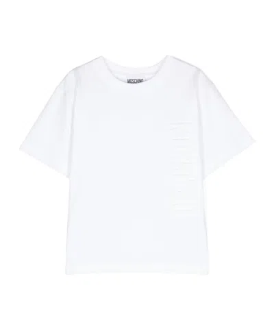 Moschino Logo-embossed Cotton T-shirt In White