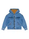 Moschino Logo-embossed Denim Jacket In 蓝色