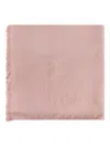 Moschino Logo-embossed Fringed Scarf In Pink