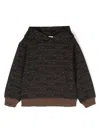 Moschino Logo-embossed Hoodie In Brown