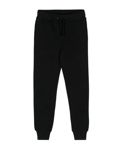 Moschino Kids' Logo-embossed Jersey Track Pants In Black