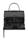 Moschino Structured Sheepskin Shoulder Bag In Black
