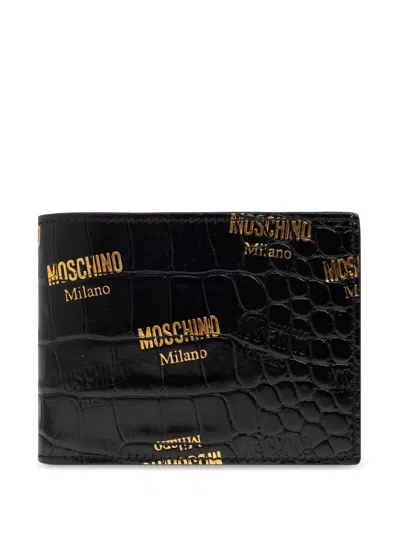 Moschino Logo-embossed Wallet In 黑色