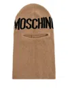 Moschino Logo-embroidered Balaclava In Gold