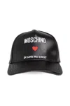 Moschino Logo Embroidered Baseball Cap In Black