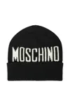 Moschino Logo-intarsia Beanie In Black