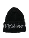 Moschino Logo-embroidered Beanie In Black