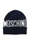 Moschino Logo-embroidered Beanie Hat In Blue