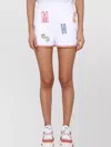 Moschino Logo Embroidered Bermuda Shorts With Elastic Waistband In White