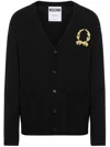 Moschino Logo-embroidered Cardigan In Black