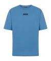 Moschino Logo-embroidered Cotton T-shirt In Blue