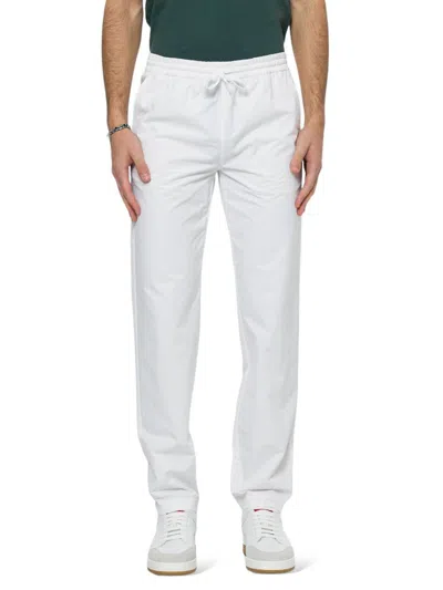 Moschino Logo Embroidered Drawstring Trousers In White