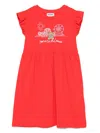 Moschino Logo-embroidered Dress In Red