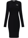 Moschino Logo-embroidered Dress In Black