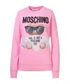 Moschino Logo Embroidered Graphic Print Sweatshirt In Pink