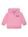 Moschino Pink Sweatshirt For Baby Girl With Teddy Bears In Pink