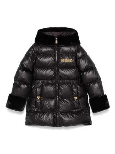 Moschino Kids' Logo-embroidered Jacket In Black