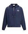 Moschino Drawstring Hem Hooded Jacket With Elasticated Cuffs In Blue