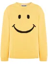 Moschino Cheerful Pixelated Smiley Face Knit Sweater In Yellow