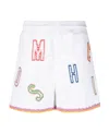 Moschino Logo Embroidered Bermuda Shorts With Elastic Waistband In White