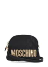 MOSCHINO MOSCHINO LOGO EMBROIDERED QUILTED SHOULDER BAG