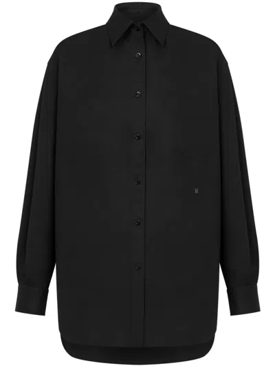 Moschino Logo-embroidered Shirt In Black