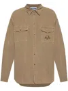 Moschino Logo-embroidered Shirt In Neutrals