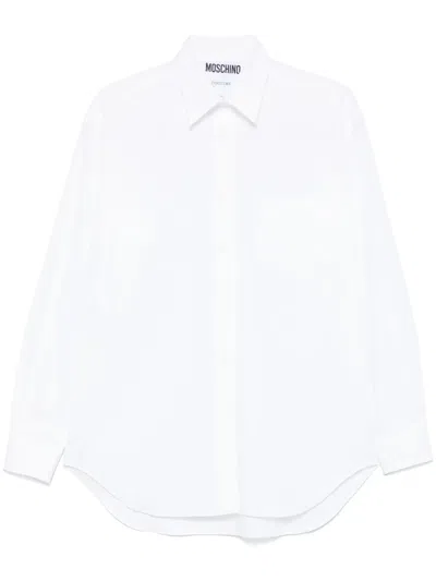 Moschino Logo-embroidered Shirt In White