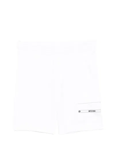 Moschino Kids' Logo-embroidered Shorts In White