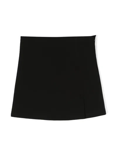 Moschino Kids' Logo-embroidered Slip-on Skirt In Black