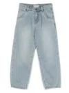 Moschino Logo-embroidered Straight-leg Jeans In Blue