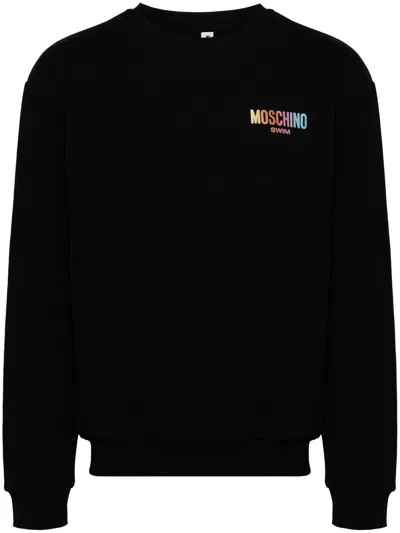 Moschino Logo-embroidered Sweatshirt In Black