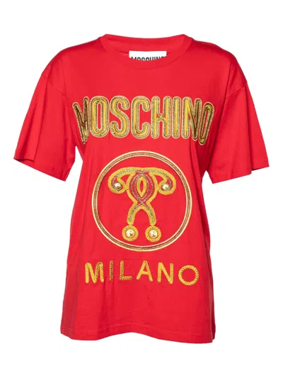 Pre-owned Moschino Logo-embroidered T-shirt