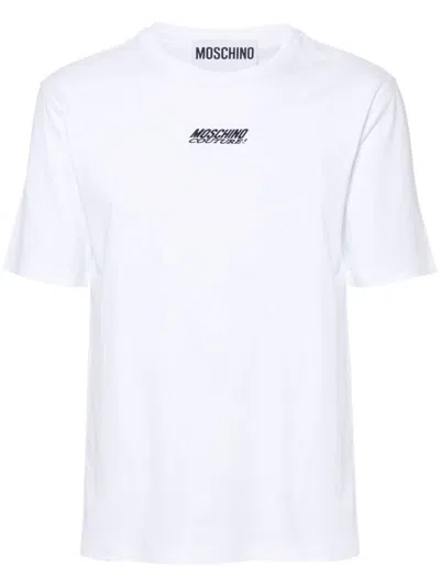 Moschino Couture Dsquared2 Logo-embroidered T-shirt In Weiss