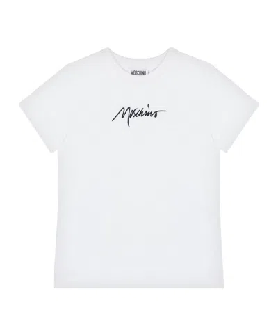 Moschino Logo-embroidered T-shirt In White