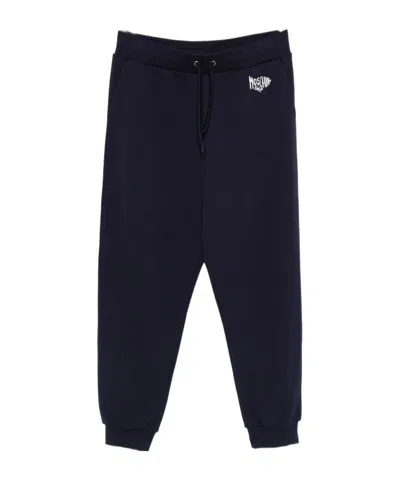 MOSCHINO LOGO-EMBROIDERED TRACK PANTS