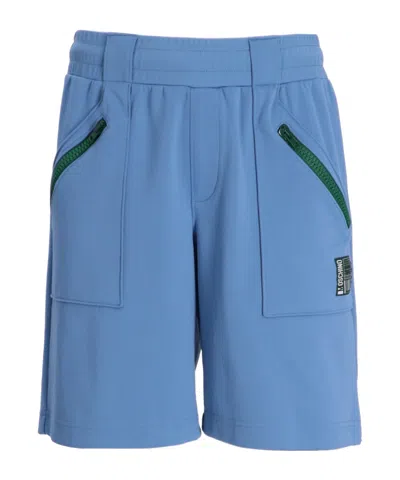 MOSCHINO LOGO-EMBROIDERED TRACK SHORTS