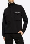 Moschino Logo Embroidered Turtleneck Sweatshirt In Black