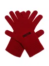 Moschino Logo-embroidered Wool-blend Gloves In Red