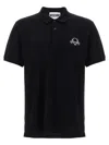 Moschino Logo Embroidery Polo Shirt In Black