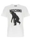 Moschino T-shirt Chimpanzee Print In Yellow