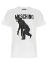 Moschino T-shirt Chimpanzee Print In Yellow