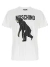 Moschino T-shirt Chimpanzee Print In Yellow
