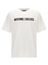 Moschino Upside Down Logo T-shirt In White/black