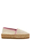 Moschino Beige Allover Logo Espadrilles In Multicolor